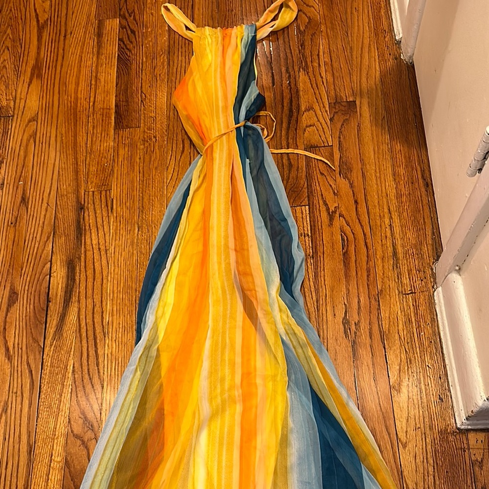 Multicolor Striped Maxi Dress